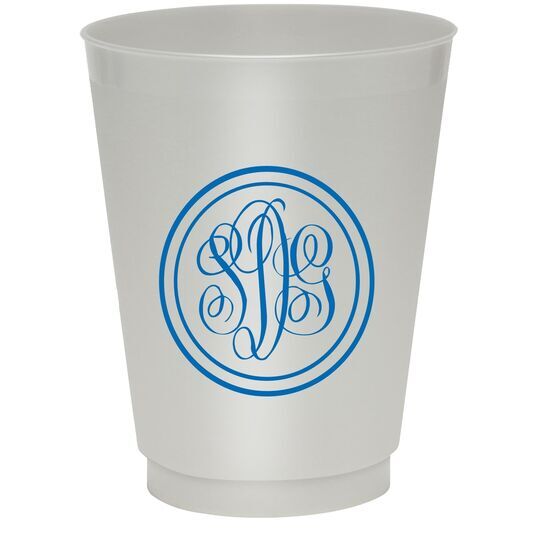 Double Circle Monogram Colored Shatterproof Cups